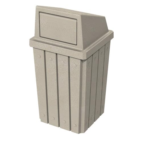 32 Gallon Square Slatted 100% Recycled Plastic Heavy-Duty Commercial Outdoor by SturdyEssentials