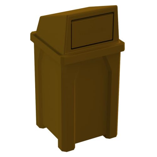 32 Gallon Square 100% Recycled Plastic Heavy Duty Outdoor Trash Can by SturdyEssentials