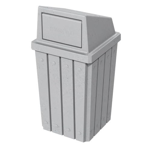 32 Gallon Square Slatted 100% Recycled Plastic Heavy-Duty Commercial Outdoor by SturdyEssentials