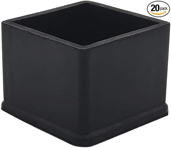 Flyshop Non-Slip Thick Rubber Leg Tips Floor Protectors Square Chair Leg Caps by Flyshop