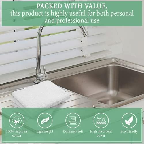 100% Cotton Terry Towel Cleaning Rags White 14'x17'|Pack of 60|Grade White - Image 2