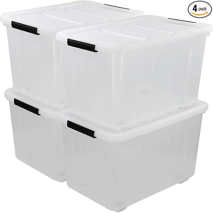 70 L Clear Plastic Large Storage Box by Callyne