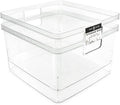 Isaac Jacobs 2-Pack Square Clear Storage Bins w/Cutout Handles, Plastic by IsaacJacobs