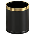 14L/3.7GAL Black and Gold Open Top Trash Can by LEASYLIFE