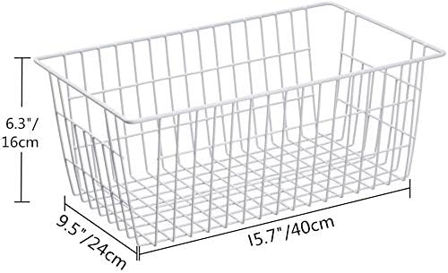 SANNO Freezer Baskets Pantry Storage Bins, Farmhouse Wire Storage Baskets - Image 4
