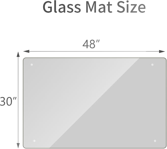 30" x 48" Glass Chair Mat, 1/5" Thick Office Chair Mat - Image 8