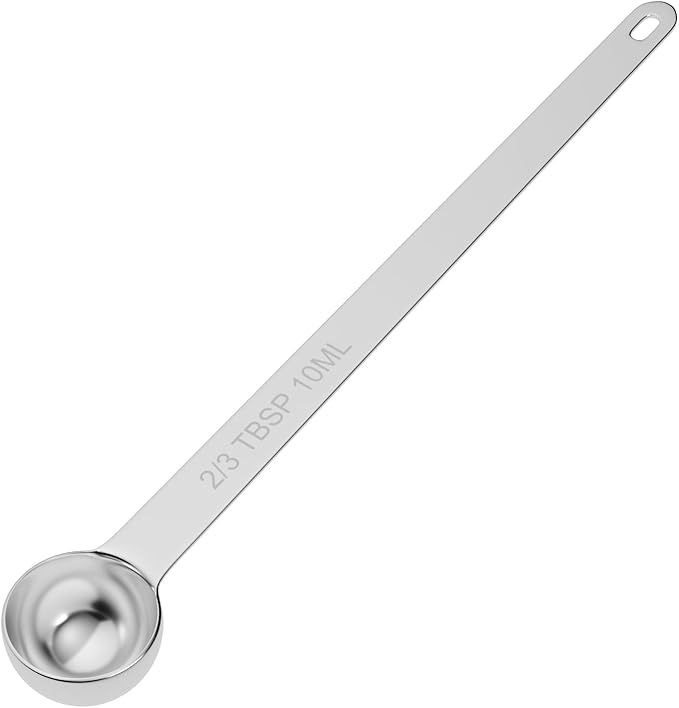 1PCS 2/3Tbsp Extra Long Handle Measuring Spoon, Single Stainless Steel by LEIFENY