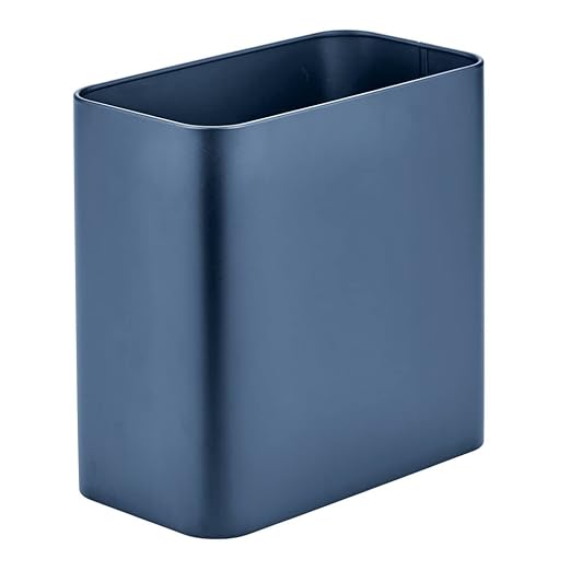 mDesign Small Metal 2.4 Gallon/9 Liter Trash Can Wastebasket Garbage Bin - Image 4