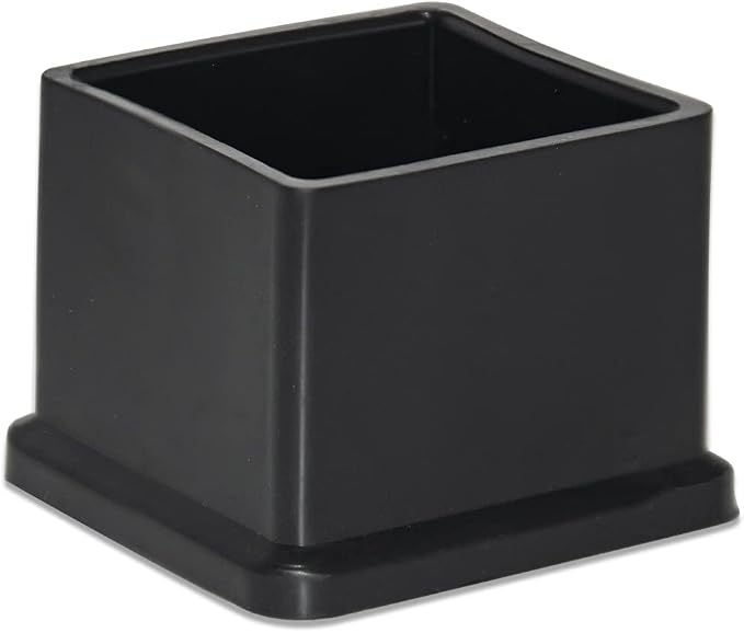Flyshop 1-3/16" x 1-3/16", 30 mm x 30 mm Flexible PVC Chair Leg Caps Black - Image 2