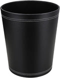 KINGFOM Classic Pu Leather Trash Can Wastebasket, Small Garbage Container Can by KingfomLeatherHomeOfficeDecor