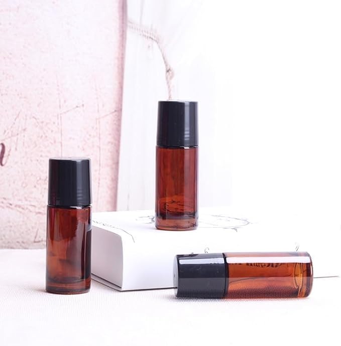 2Pcs Brown 30ml Glass Essential Oil Roller Bottles Refillable Roll on Bottles - Image 5