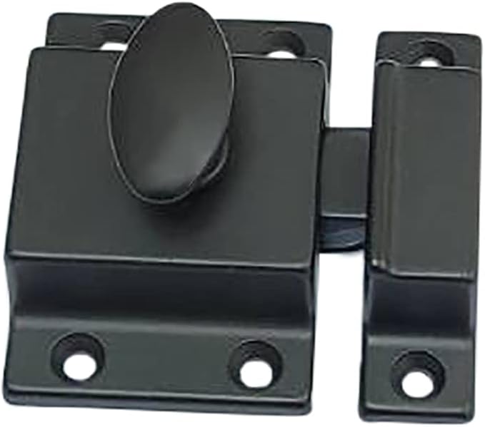QCAA Traditional Large Oval Turn Cabinet Latch, Solid Brass, by QCAAHardware