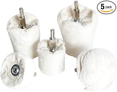Polishing Pad Buffing Wheel Kit White Flannelette 5 Pack, Polisher Tools Fit by Medoon
