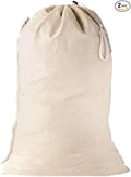 Large Cotton Laundry Bag, Heavy Duty Large Laundry Bags 24 x 36 inch Drawstring by QUBA+LINEN