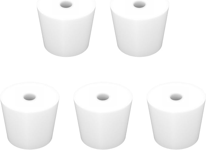 Labasics 5-Pack 7# Single-Hole Silicone Stoppers, Durable and Reusable Silicone by Labasics