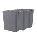 3-Pack Gray 4.5 Gallon Plastic Trash Can Wastebasket, Garbage Container Bin by Nicesh