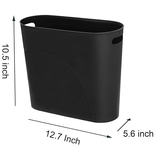 Small Trash Can Plastic Bathroom Wastebasket 3.2 Gallon Slim Garbage Container - Image 4