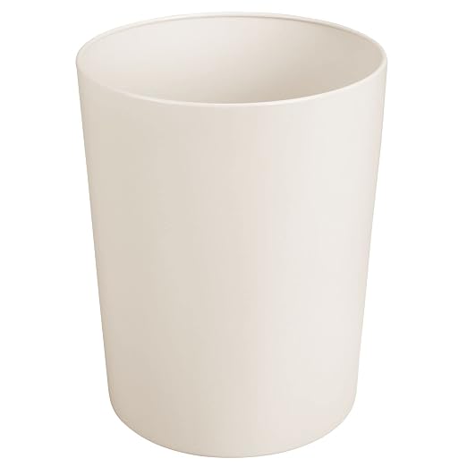 mDesign Round Metal Small 1.7 Gallon Recycle Trash Can Wastebasket, Garbage by mDesign
