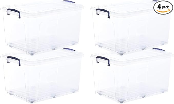 Superio Storage Bins with Lids, Stackable Totes, BPA Free, Odor Free, Organizer by Superio