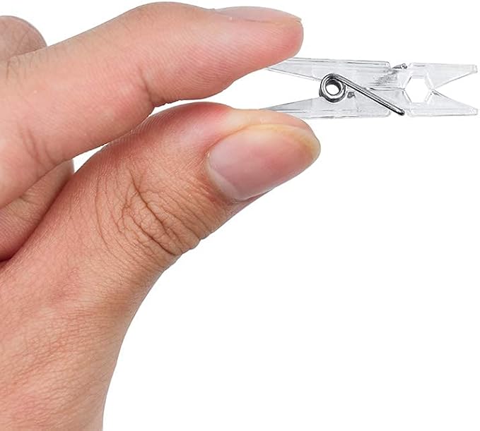 128 Pieces Mini Transparent Plastic Clear Clips, Photo Clips, Clothespins Clip - Image 5