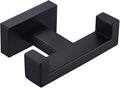 Angle Simple Double Towel Hook Matte Black, Stainless Steel Bathroom Towel by AngleSimple