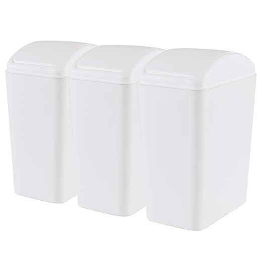 4.5 Gallon Plastic Swing Top Garbage Can, Swing Lid Trash Bins by Qqbine