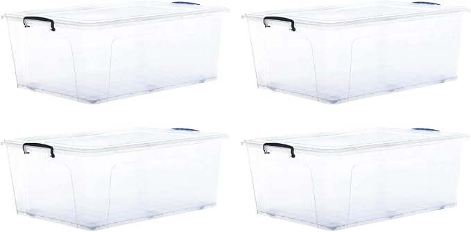 Superio Storage Bins with Lids, Stackable Totes, BPA Free, Odor Free, Organizer by Superio