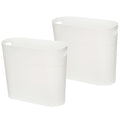 Small Trash Can Plastic Bathroom Wastebasket 3.2 Gallon Slim Garbage Container by ROYFACC