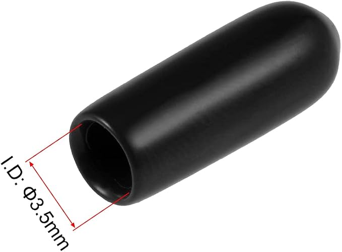 uxcell 20pcs Rubber End Caps 3.5mm ID Vinyl Round Tube Bolt Cap Cover Thread - Image 3