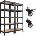 HOMEDANT House 5-Tier Metal Rolling Cart Shelf Rack Casters Heavy Duty by TheBestOrganizingSolution