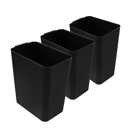 Zopnny 3 Pack 4.5 Gallon Plastic Waste Container, Trash Can Wastebasket by Zopnny