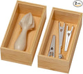 Bamboo Drawer Organizer, Small Silverware Organizer by Lixple