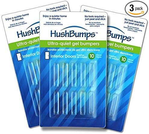 HushBumps Ultra-Quiet Bumpers for Interior Doors 3-Pack. Prevent Door Slamming by HushBumps