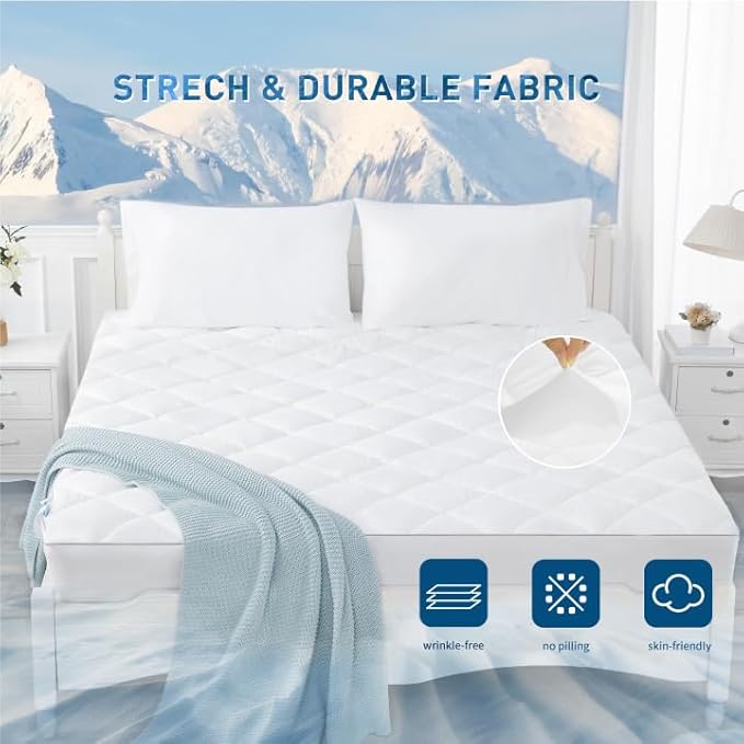 Sunflower Cooling Quilted Mattress Protector, Mattress Pad King Chill Soft - Image 4