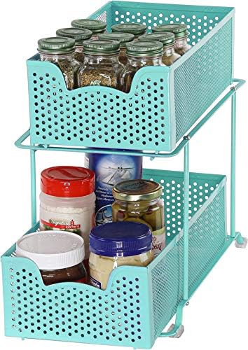 SIMPLE HOUSEWARE 2 Tier Sliding Cabinet Basket Organizer Drawer by SimpleHouseware