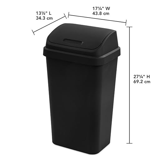 Sterilite 8-Pack Swing Top Wastebasket, Sleek Square Profile Trash Can - Image 3