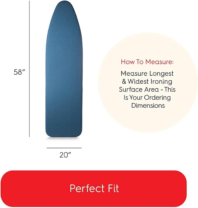 TIVIT Ironing Board Cover 20 x 58, Performance Grade Titanium Coated Pro Grip - Image 4