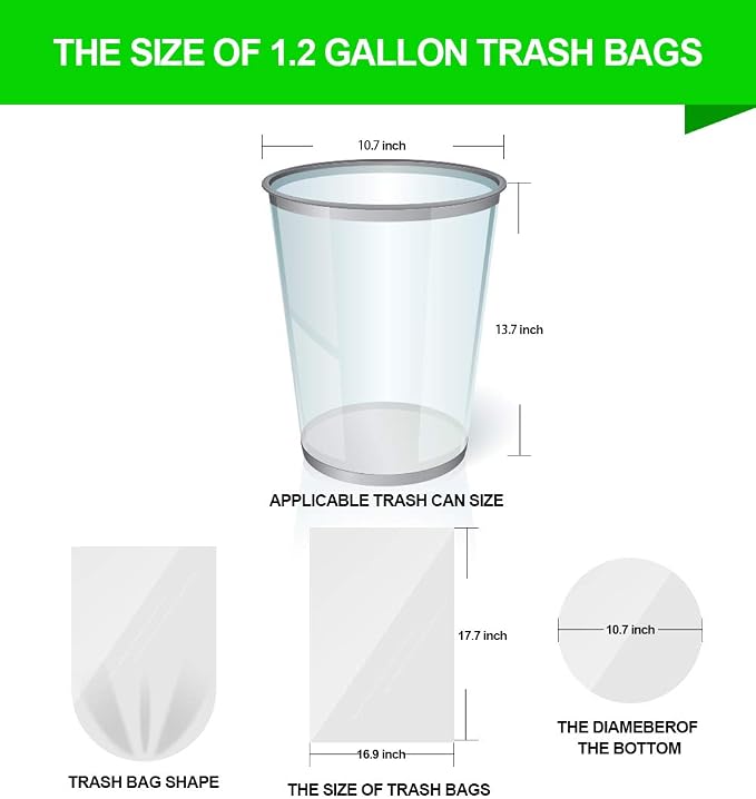 FORID 1.2 Gallon Garbage Bags, Garbage Can - Image 5