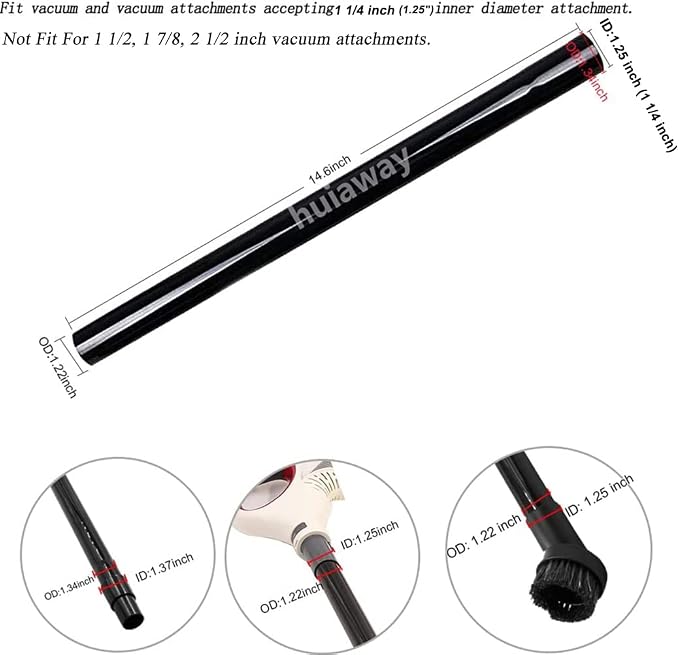 3 Pcs 1.25inch 32mm Vacuum Extension Wand 1 1/4" Plastic Wand Pipe - Image 2