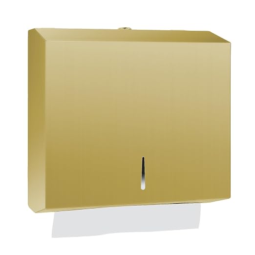 Paper Towel Dispenser Wall Mount, Brushed Gold Stainless Steel Commercial Paper by Stardrix