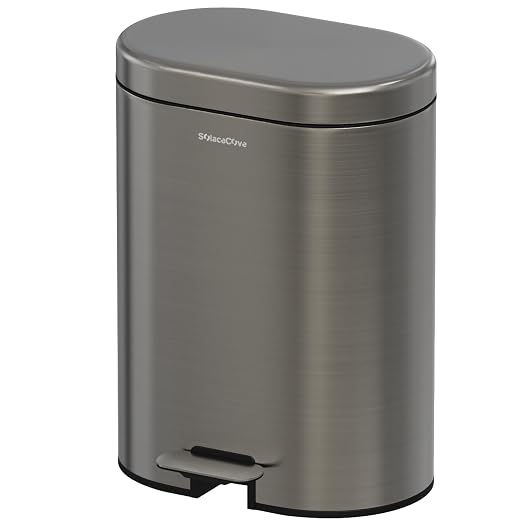 3.2 Gallon Small Bathroom Step Trash Can by SolaceCove