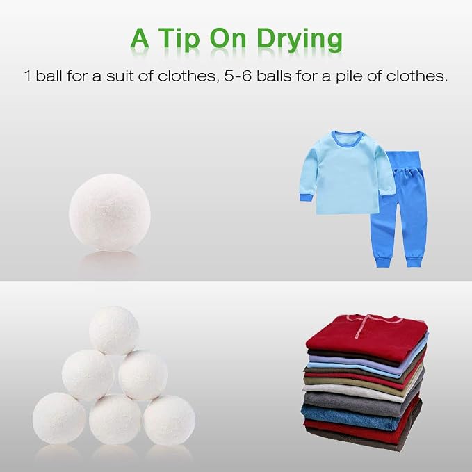 Raffaelo Wool Ball, Wool Dryer Balls XL Premium Reusable Natural Fabric - Image 7