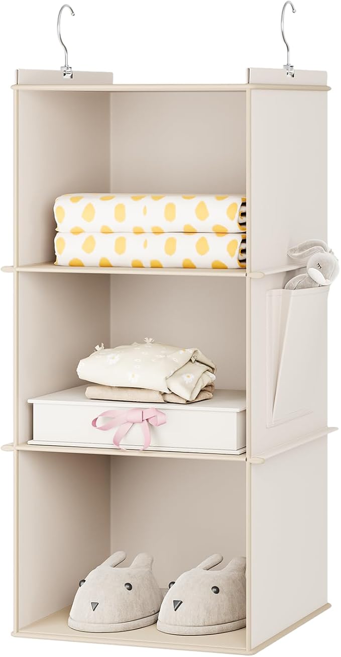 YOUDENOVA Hanging Closet Organizer, 3-Shelf Closet Hanging Storage Shelves by YOUDENOVA