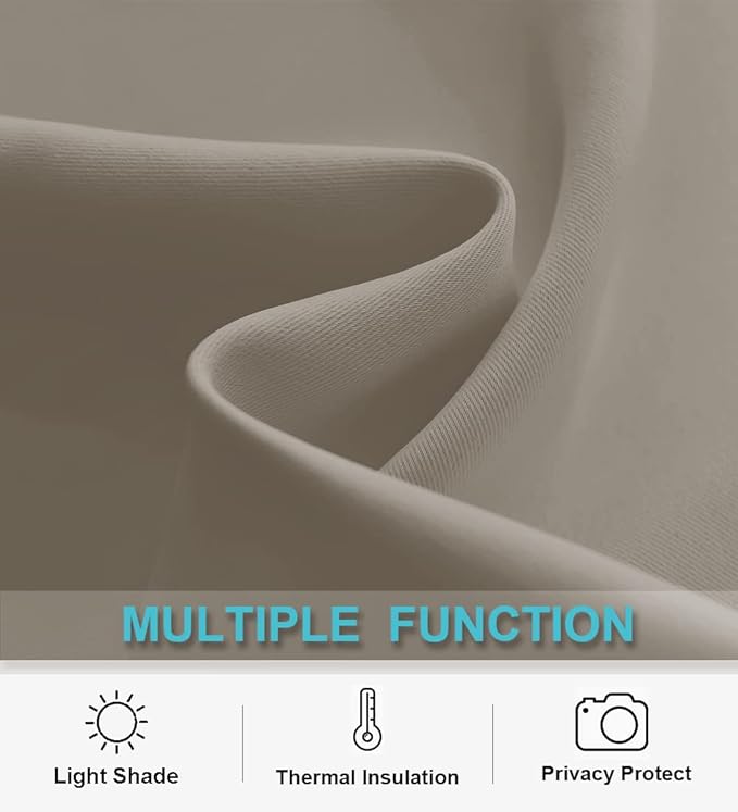 RYB HOME Small Curtains for Bathroom Windows, W 34 x L 36 inches, 2 Panels - Image 5