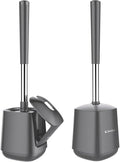 SetSail Toilet Brush and Holder 2 Pack, Self Closing Lid Toilet Bowl Brushes by SetSail