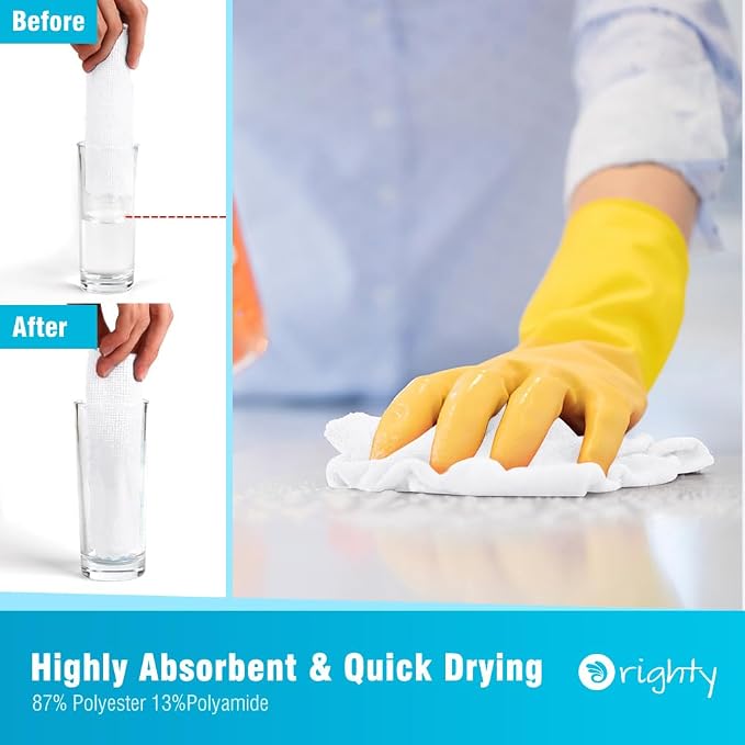 Orighty Microfiber Cleaning Cloth, 24 Pack Highly Absorbent Cleaning Supplies - Image 3