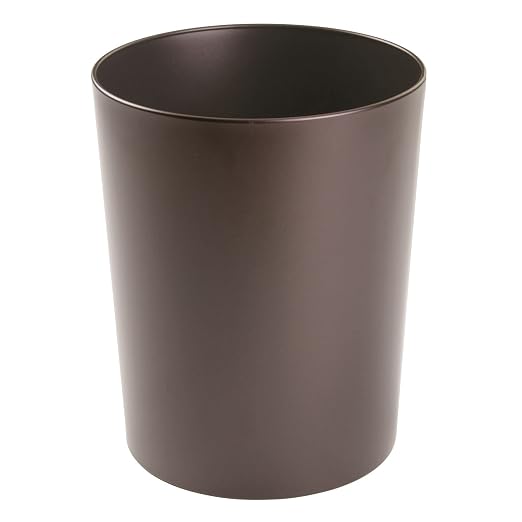 mDesign Round Metal Small 1.7 Gallon Recycle Trash Can Wastebasket, Garbage - Image 7