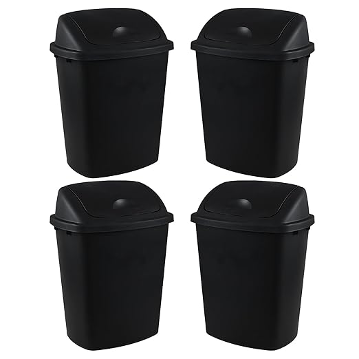 10 Gallon Plastic Swing Top Trash Cans by Drephia