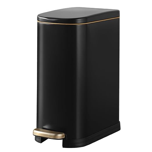 Bathroom Trash Can with Soft-Close Lid 3.5 Gallon Stainless Steel Garbage Can by SYNCVIBE