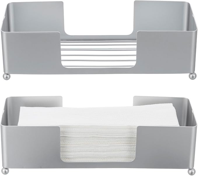MyGift Metal Tabletop Folded Hand Towel Holder, Modern Silver Tone Commercial - Image 7